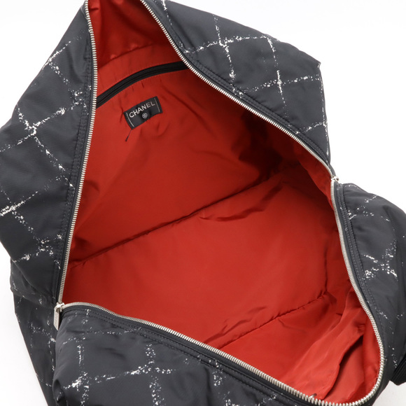 Chanel Chanel Nylon Boston Travel Bag Black Red Canvas Travel Bag - Picture 7 of 9